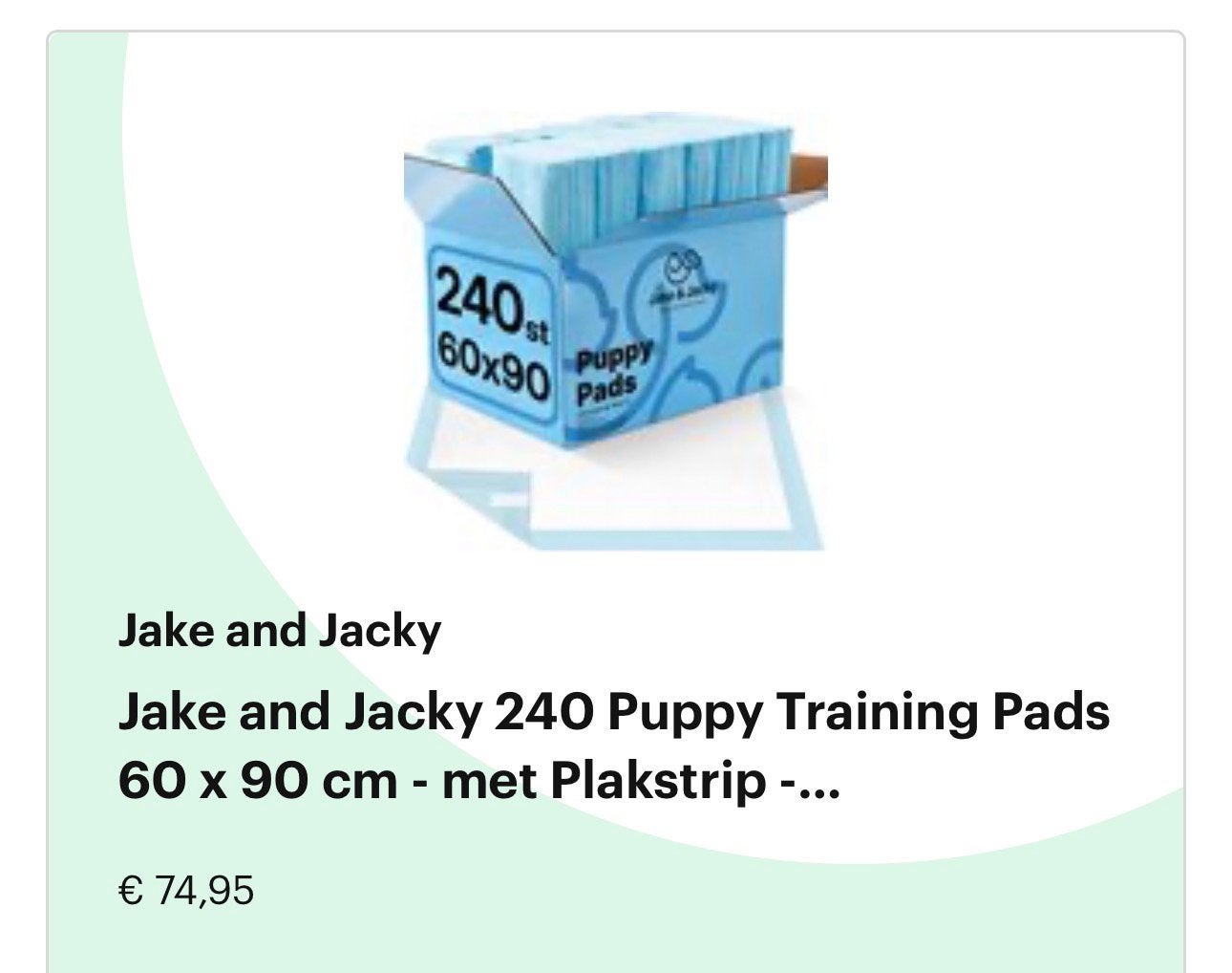 Training pads, Ophalen, Nieuw