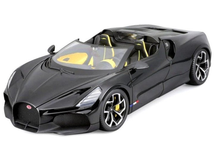 Bugatti W16 Mistral Cabriolet Pearl Black van Bburago 1:18