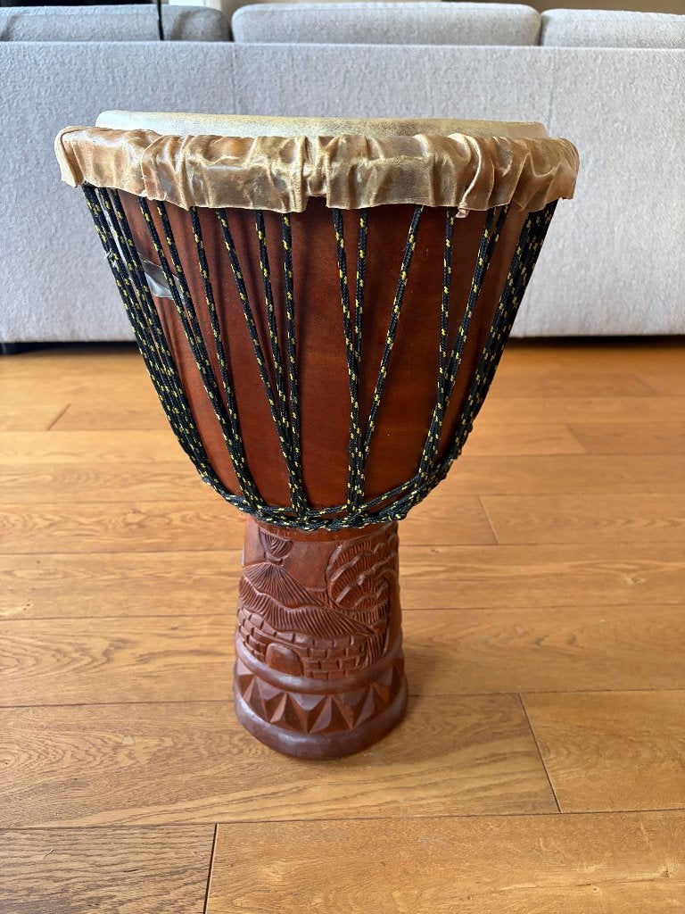 Afrikaanse Djembe doorsnee 34 cm, hoogte 60 cm, Ophalen, Zo goed als nieuw, Overige soorten