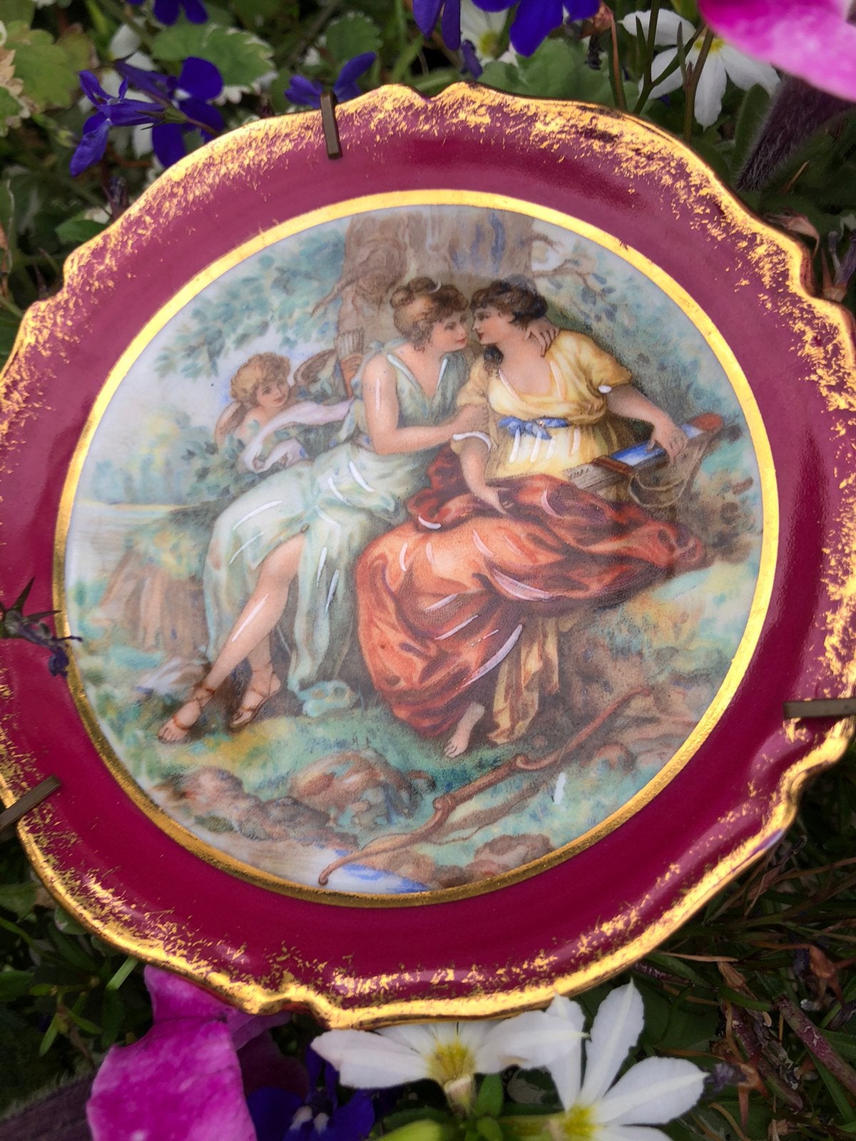 Limoges Sierbordje Porselein Goud Verguld Randje, Antiek en Kunst, Antiek | Porselein, Ophalen of Verzenden