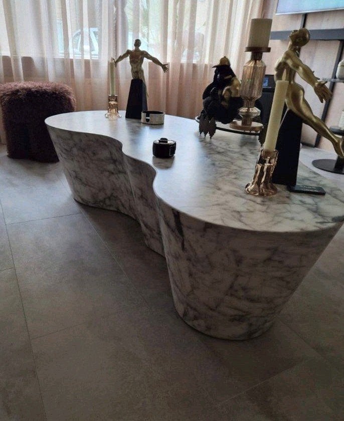 WEEKENDTOPPERRichmond salontafel Rocyard wit marmer, Huis en Inrichting, Ophalen, 100 tot 150 cm, 50 tot 100 cm, Zo goed als nieuw