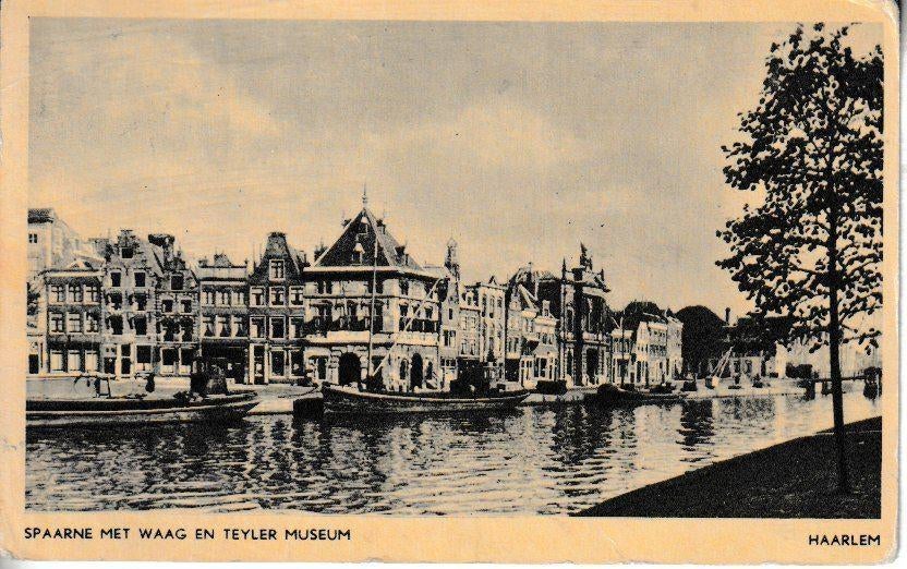 HAARLEM - SPAARNE met WAAG en TEYLER MUSEUM, Ophalen of Verzenden, 1940 tot 1960, Gelopen, Noord-Holland