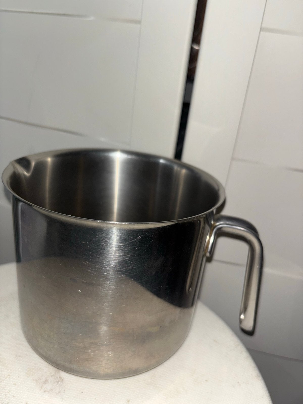 SIGG RVS Maatbeker / Sauspan - Gebruikt, Zilver, Ophalen of Verzenden, Metaal, Overige merken
