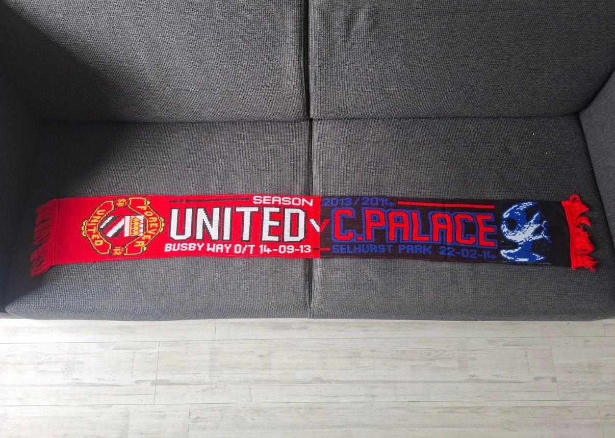 Manchester United Crystal Palace sjaal, Verzamelen, Ophalen of Verzenden, Zo goed als nieuw, Buitenlandse clubs, Vaantje of Sjaal