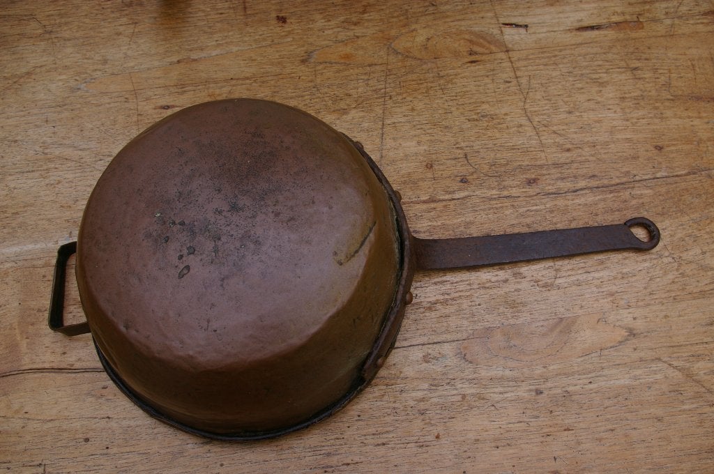 Antieke koperen steelpan, Ophalen of Verzenden