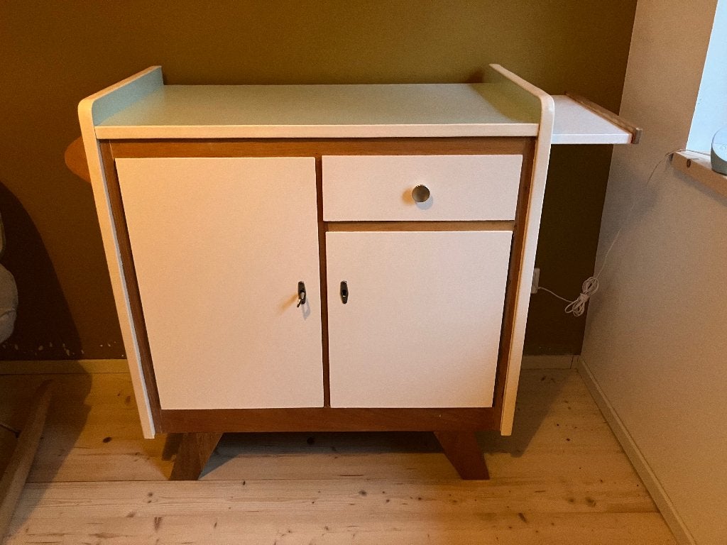 Commode vintage jaren 50, Gebruikt, 75 tot 100 cm, Voetruimte, Minder dan 50 cm