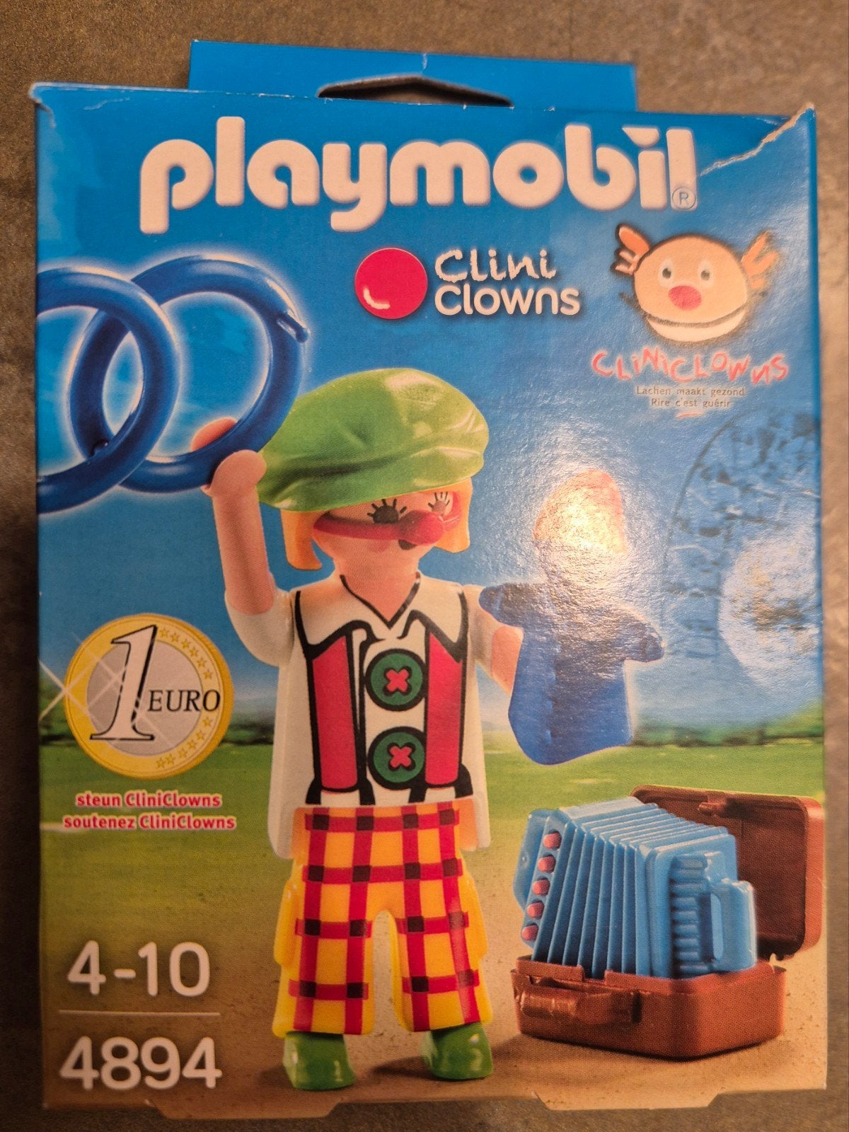 Playmobil CliniClowns 4894 - Clown met accordeon, Complete set, Ophalen of Verzenden, Zo goed als nieuw, Figuren