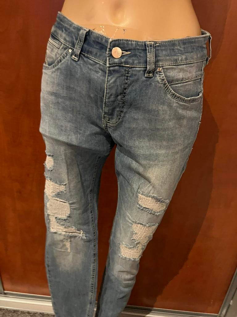 MAC jeans met scheuren maat 38 origineel zgan, Blauw, Ophalen of Verzenden, Zo goed als nieuw, W30 - W32 (confectie 38/40)