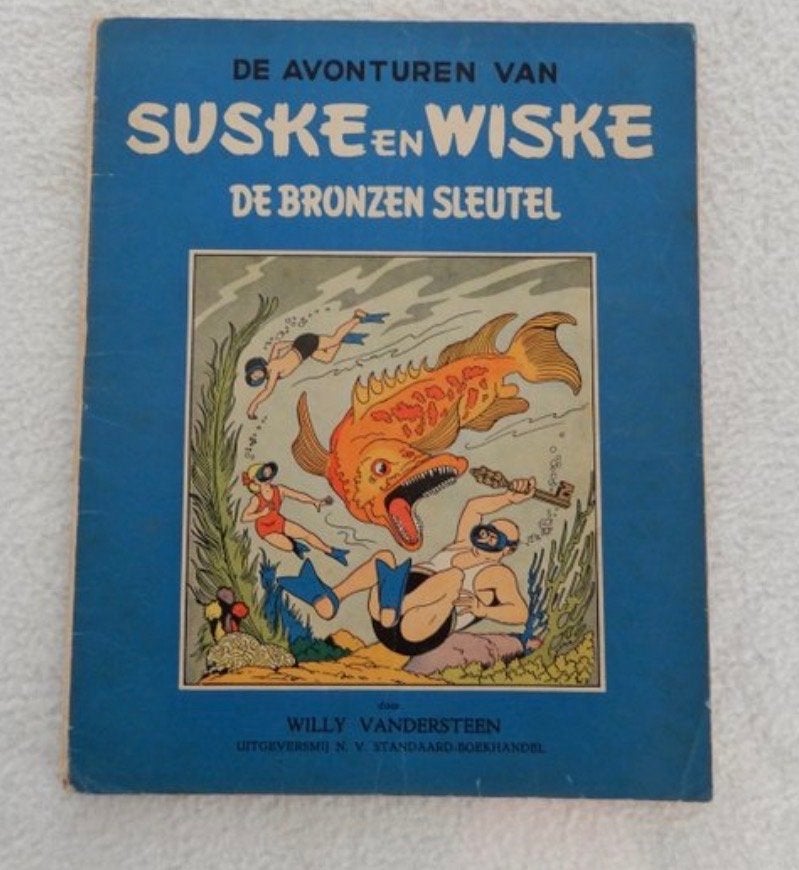 Suske en Wiske BR-02 - De bronzen sleutel - Eerste druk, Boeken, Stripboeken, Eén stripboek, Ophalen of Verzenden, Zo goed als nieuw