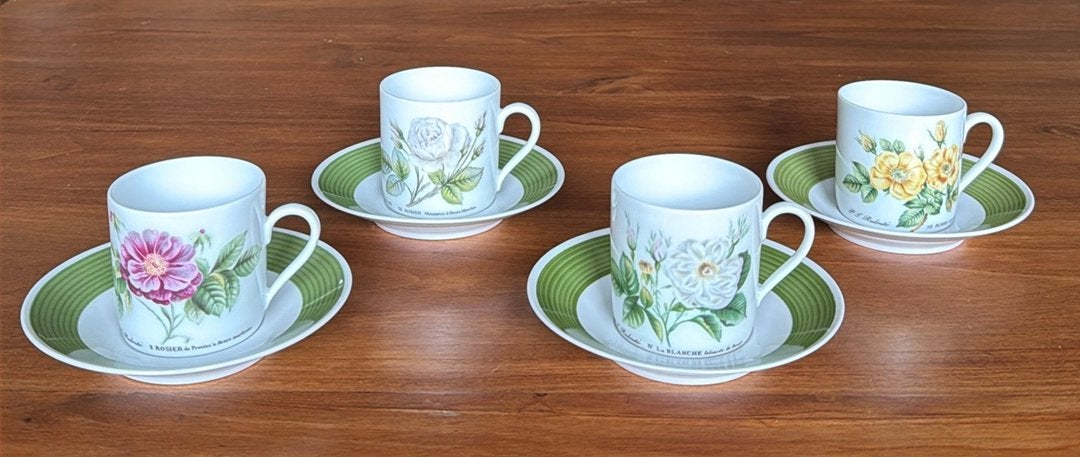4 Hutschenreuther rozen kop en schotels, Ophalen of Verzenden, Zo goed als nieuw, Staal, Oor- of Traguspiercing