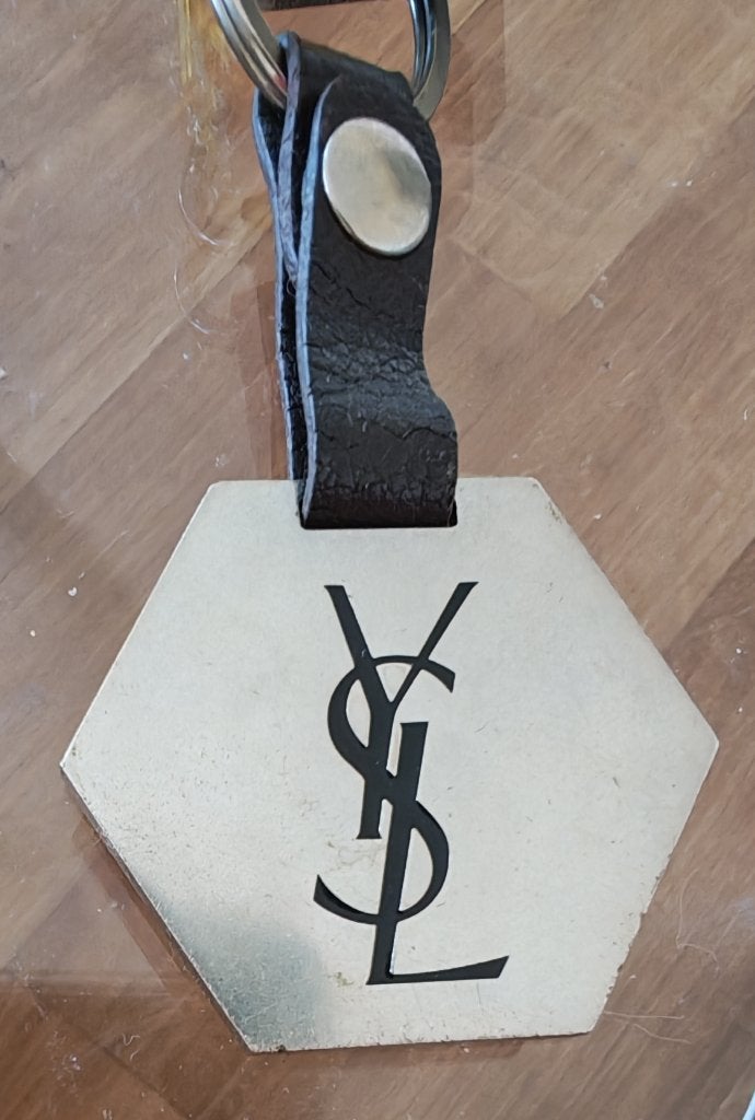 Originele Yves Saint Laurent (YSL) Hexagon Sleutelhanger, Ophalen of Verzenden, Zwart, Minder dan 95 cm