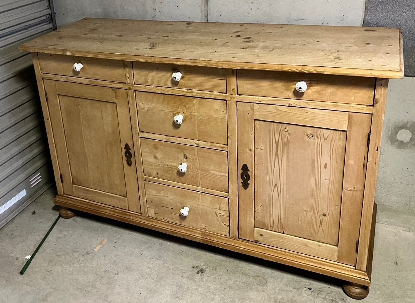 Antiek grenen dressoir met lades en deuren, Ophalen