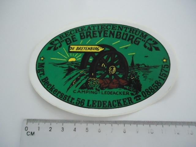 sticker oud BREYENBURG Ledeacker camping camper kamperen, Verzenden, Zo goed als nieuw, Bedrijf of Vereniging