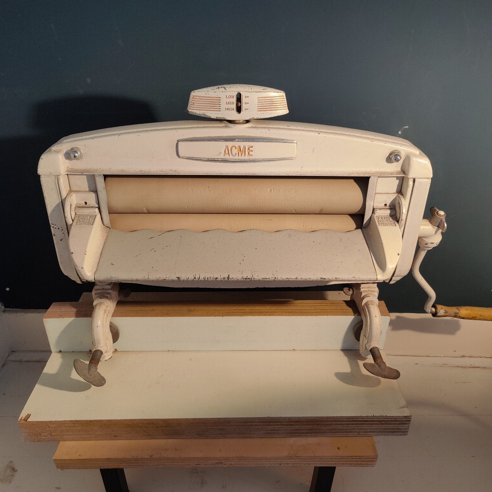 Vintage ACME mangel, ook te gebruiken als linopers, Witgoed en Apparatuur, Ophalen of Verzenden, Minder dan 85 cm