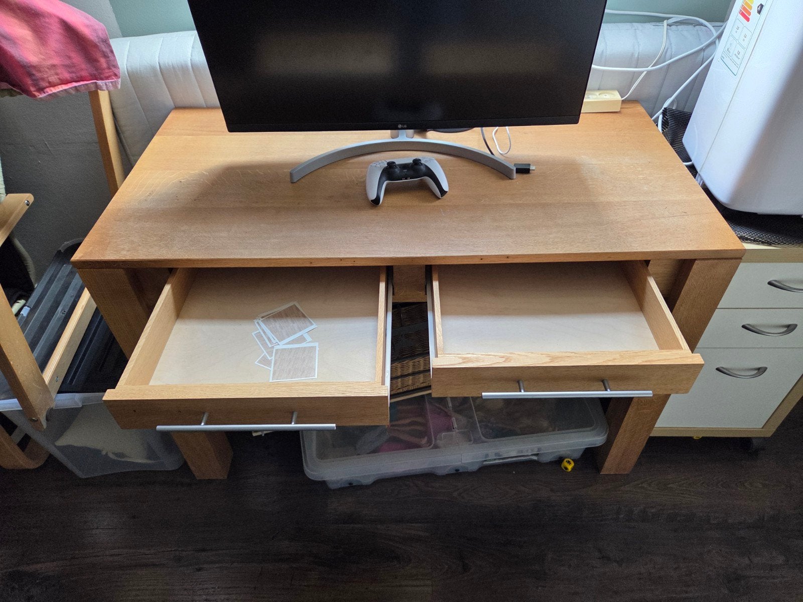 eiken bureau(tje), Ophalen, Gebruikt, 50 tot 100 cm, Minder dan 100 cm