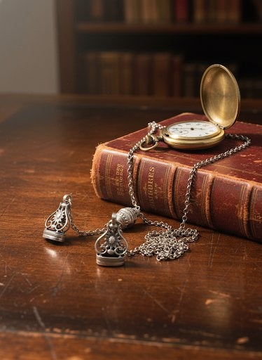 Zilveren heren chatelaine, Fa. Niekerk, Schoonhoven, 43 cm., Verzenden, Zilver