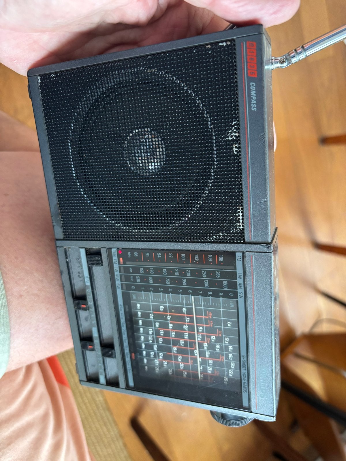 Philips D1835 Compass Wereldontvanger - Vintage Radio, Audio, Tv en Foto, Ophalen of Verzenden, Gebruikt, Wereldontvanger
