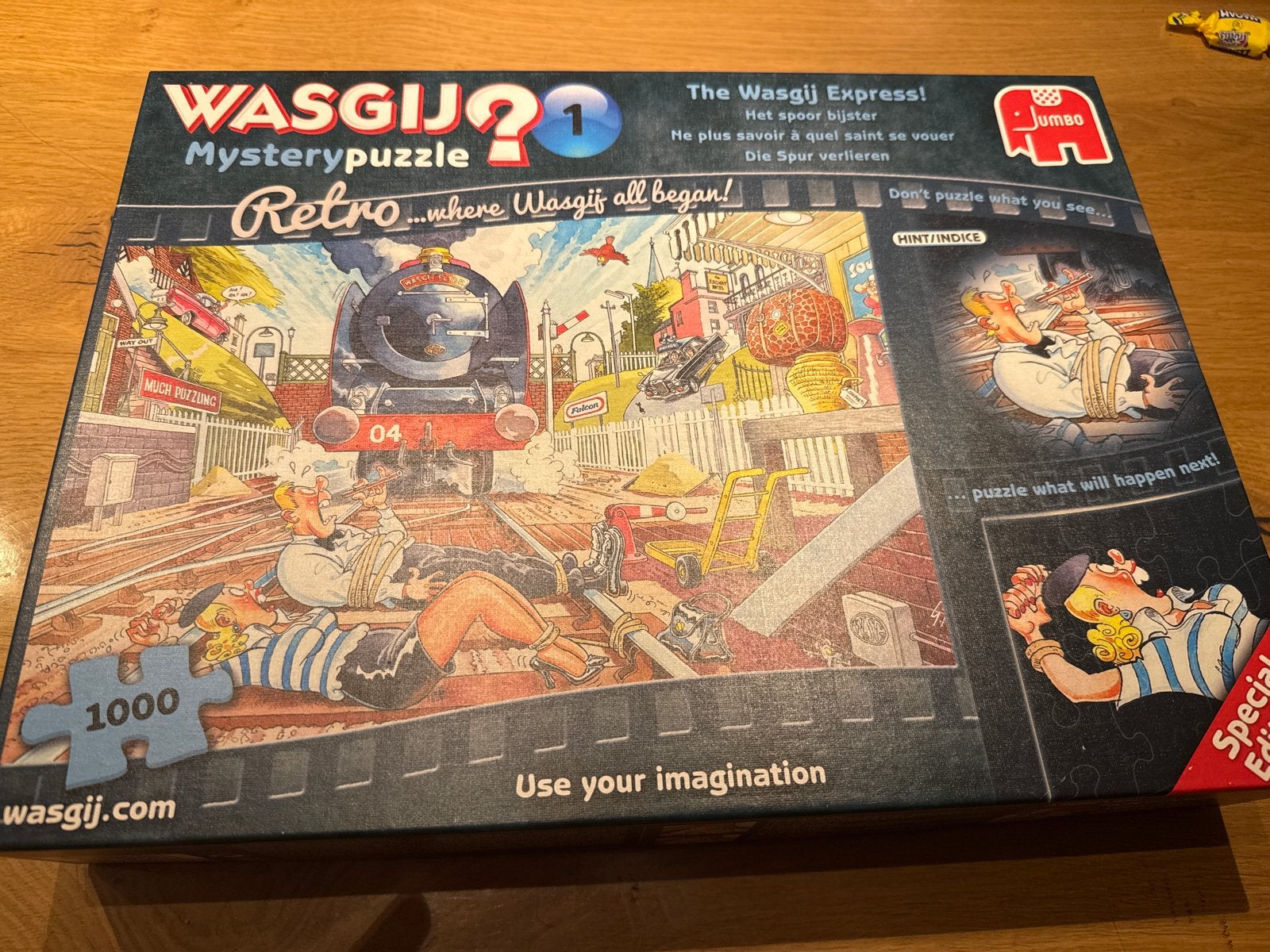 Wasgij Mysterypuzzel 1: The Wasgij Express (1000 stukjes), Ophalen of Verzenden, Meer dan 50 stukjes, Zo goed als nieuw, 6 jaar of ouder