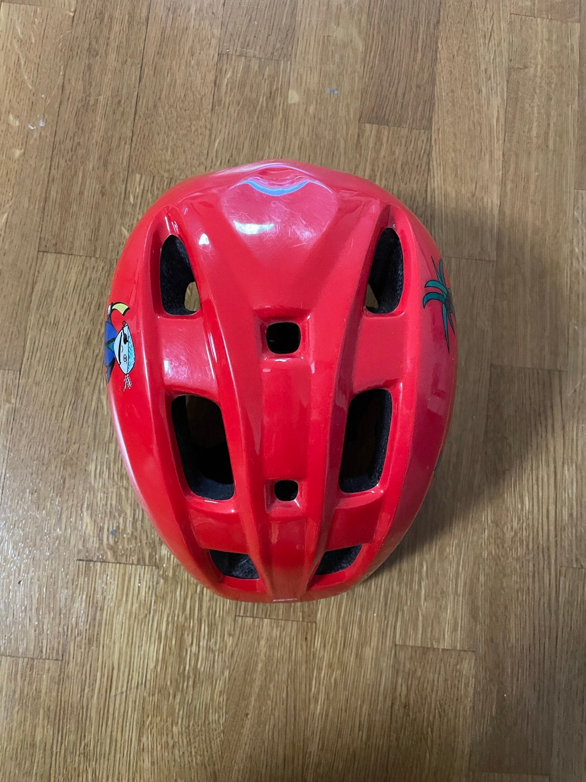 Kinderfietshelm rood met piratenprint rood XS, Ophalen of Verzenden, Gebruikt, XS, Jongen of Meisje