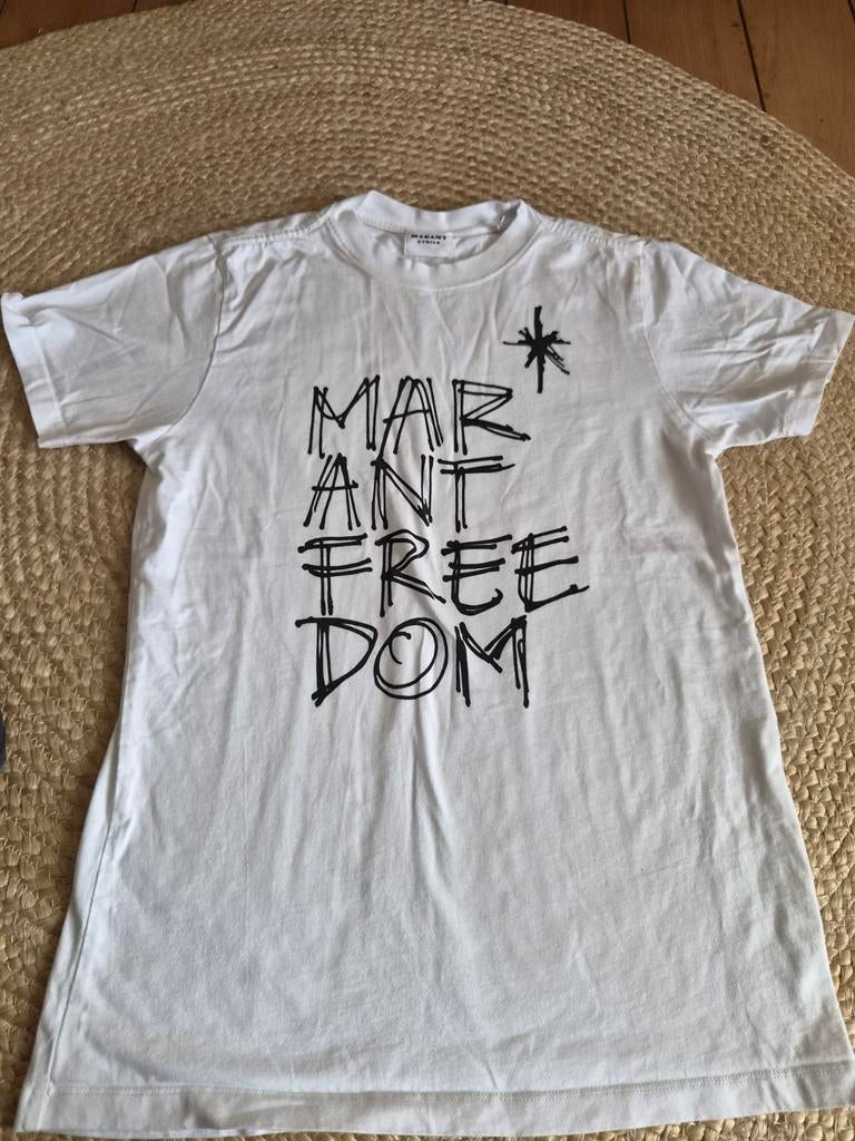 Isabel Marant Étoile T-shirt 'Marant Freedom' - Maat S, Isabel Marant Étoile, Verzenden, Wit, Zo goed als nieuw