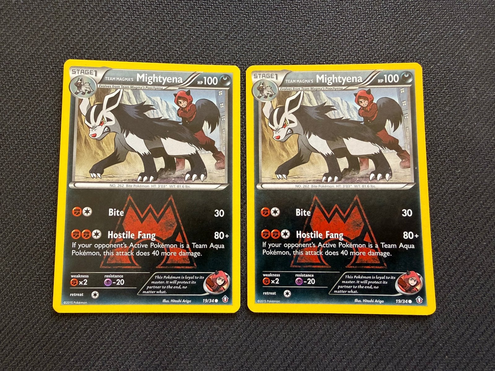 Team Magma’s Mightyena 19/34 Double Crisis Pokemon, Ophalen, Nieuw, Losse kaart