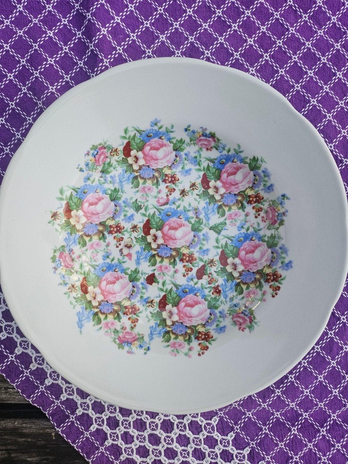 Pols Potten Diep Bord - Bloemenpatroon - 23 cm, Huis en Inrichting, Overige merken, Keramiek, Ophalen of Verzenden, Zo goed als nieuw