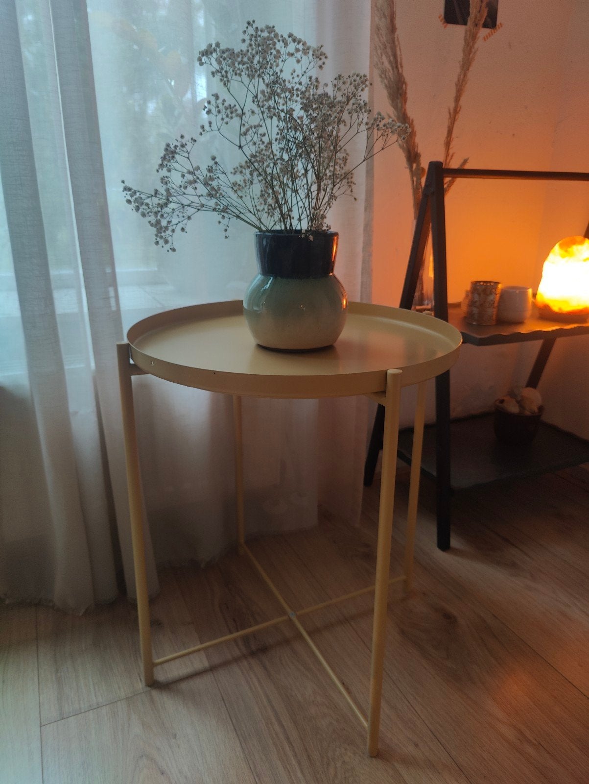 Ikea Gladom Bijzettafel - Geel, Minder dan 55 cm, Gebruikt, Modern, Scandinavisch, Metaal of Aluminium