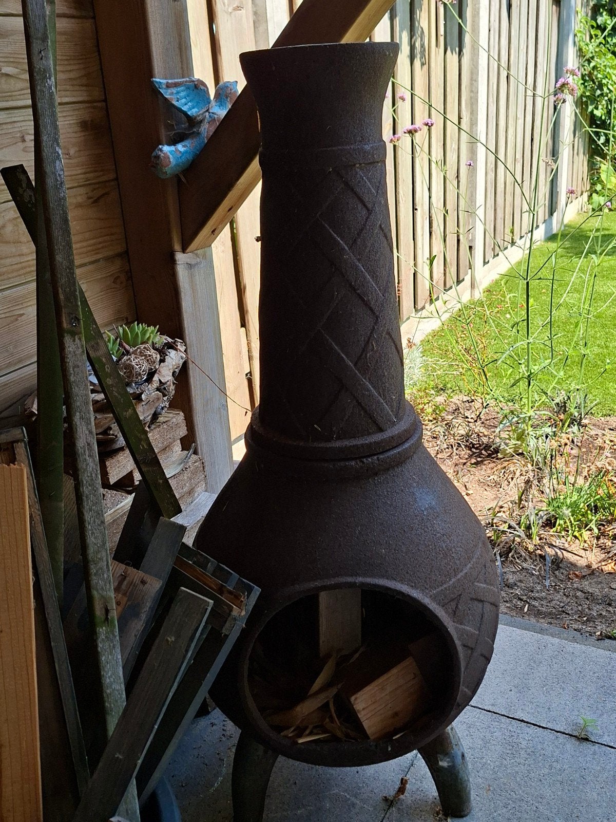 Gietijzeren buitenkachel - Terrasverwarmer, Tuin en Terras, Ophalen of Verzenden, Gebruikt
