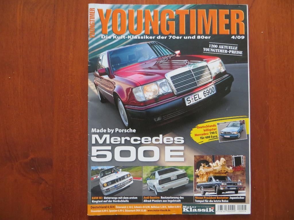 Youngtimer 4 2009 Mercedes-Benz 500 E, BMW M3 E30, Quattro, Boeken, Ophalen of Verzenden, Nieuw, BMW