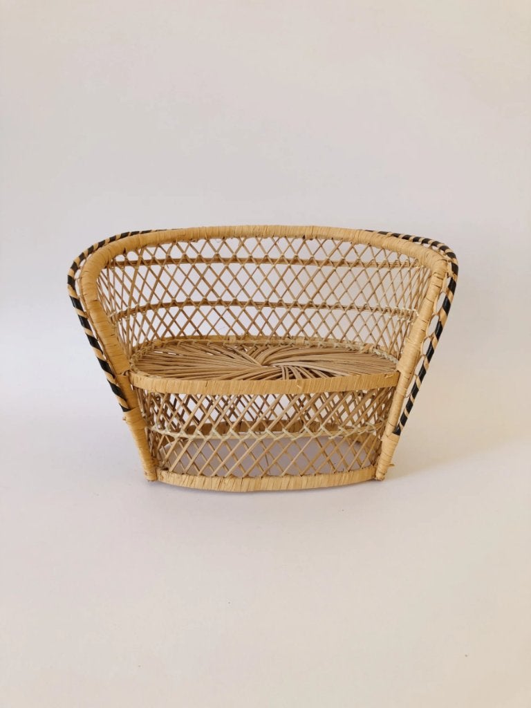 VINTAGE PAUWSTOEL BANKJE POPPENHUIS, Poppenhuis, Gebruikt, -, -