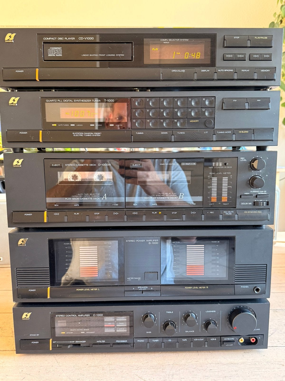 Sansui stereo set 1000 serie met draaitafel zie foto’s, Losse componenten, Ophalen, Overige merken, Cassettedeck