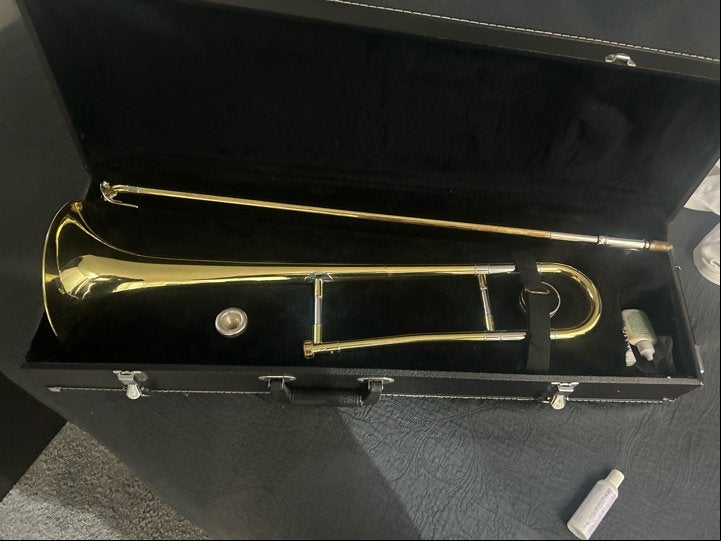 schuiftrombone, Ophalen of Verzenden, Zo goed als nieuw, Tenor, Met koffer