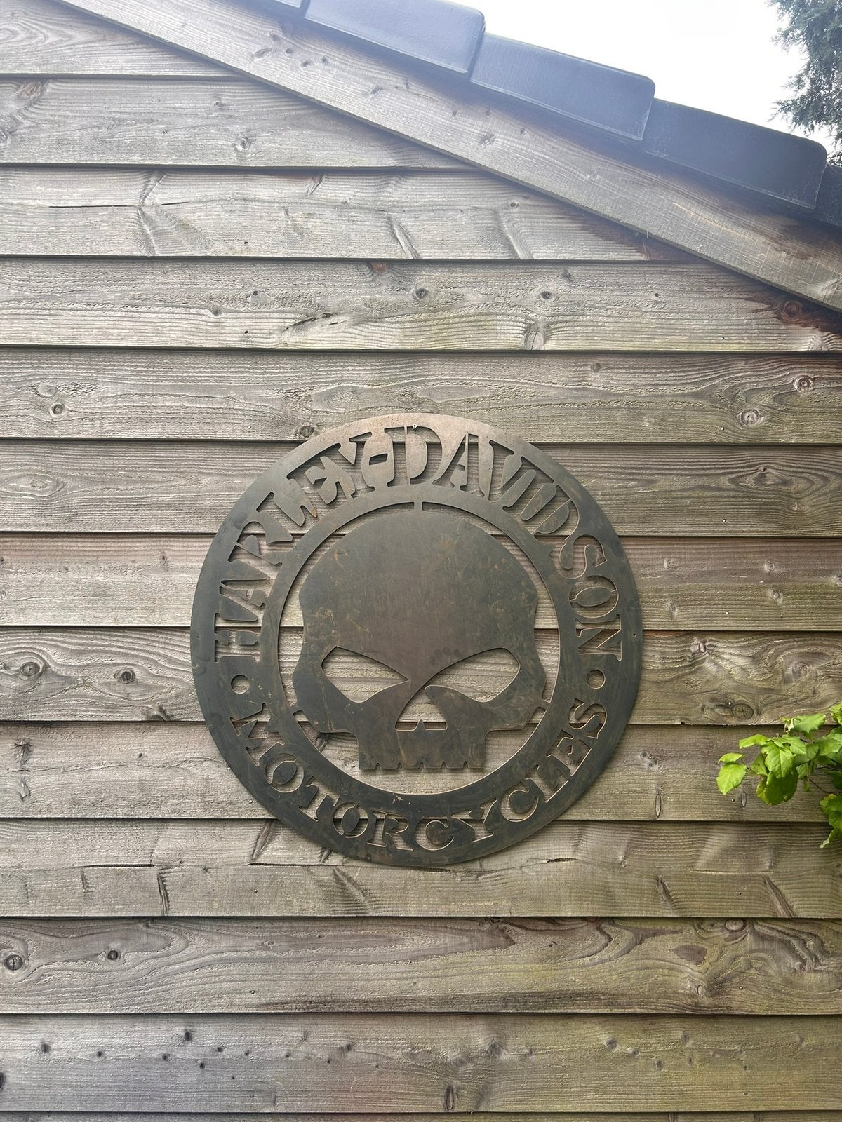 Harley Davdison skull wanddecoratie van cortenstaal 85cm!!!, Ophalen of Verzenden, Nieuw