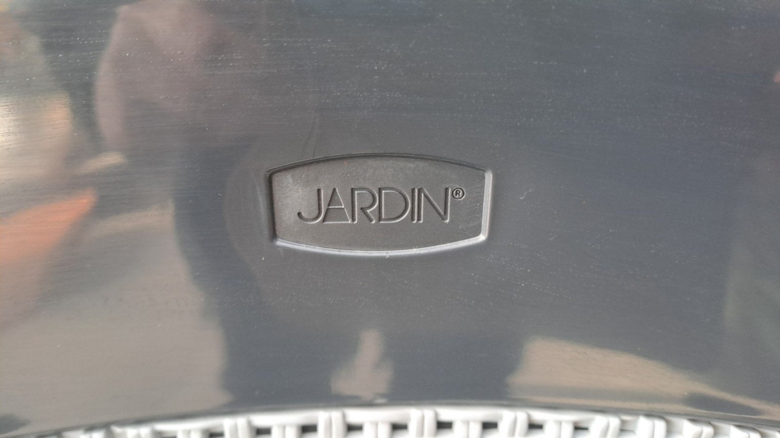 Mooie grijze tuinstoel van het merk Jardin., Tuin en Terras, Ophalen, Kunststof, Zo goed als nieuw, Jardin