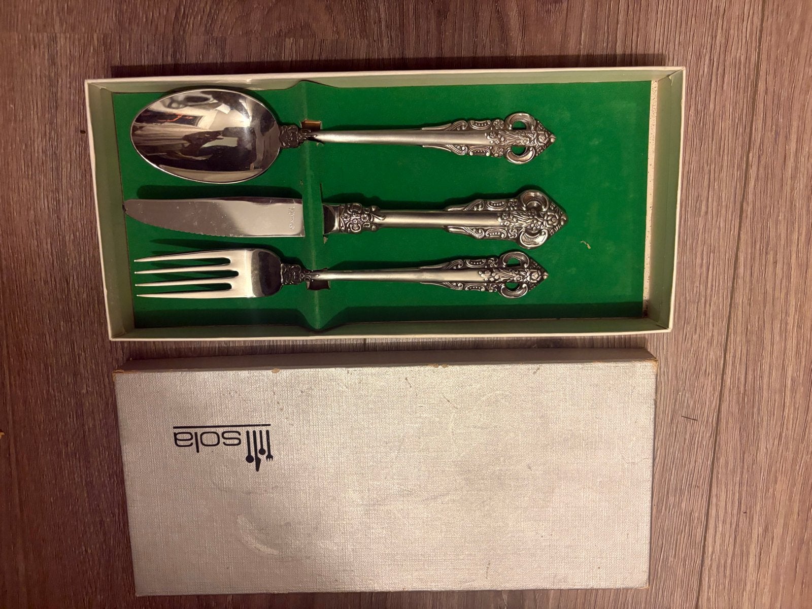 Sola bestekset in originele doos, Antiek en Kunst, Antiek | Bestek, Ophalen
