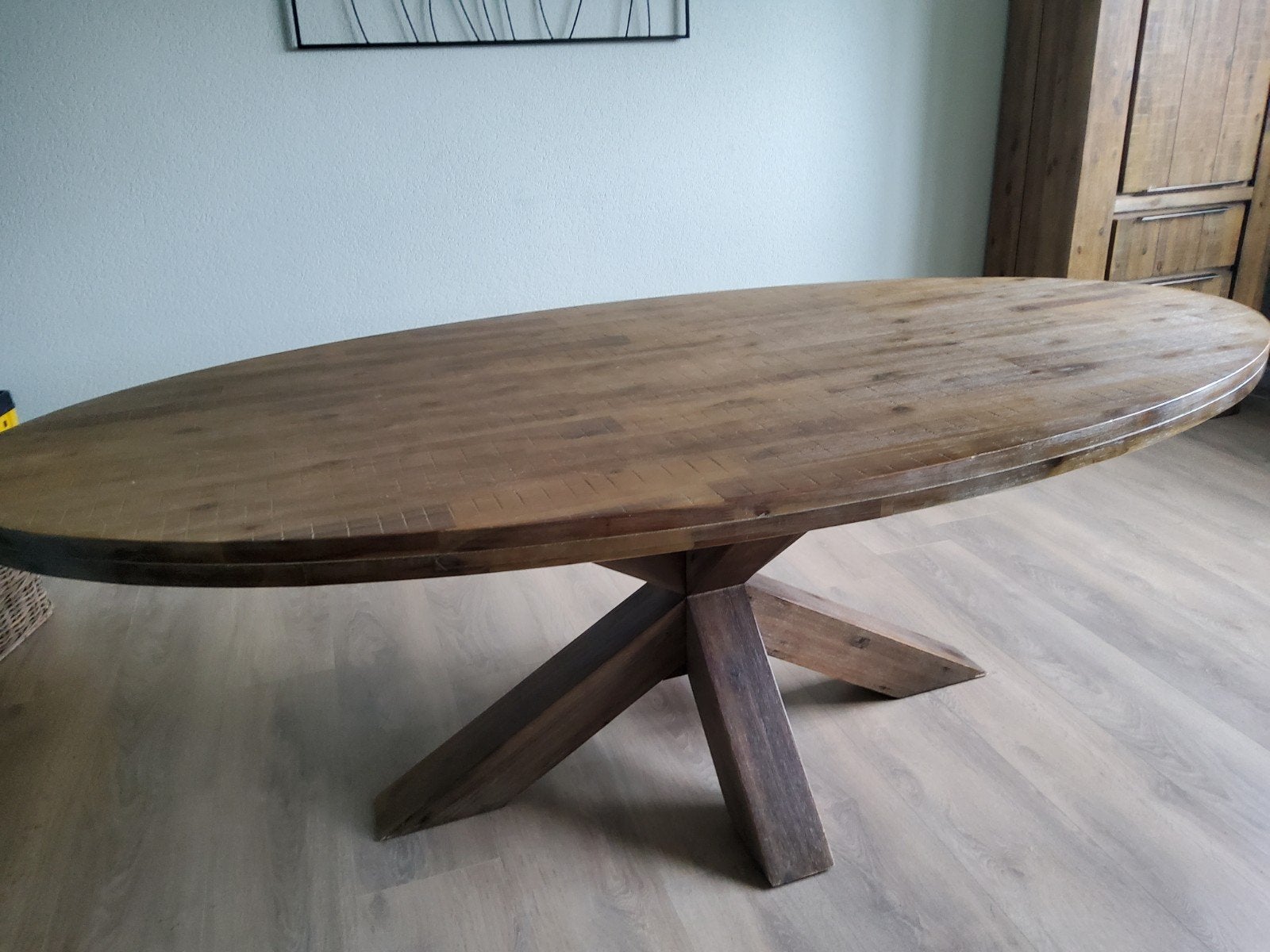 Bassano eettafel ovaal 230x115 - Te koop wegens verhuizing, Ophalen, Gebruikt, 100 tot 150 cm, 200 cm of meer