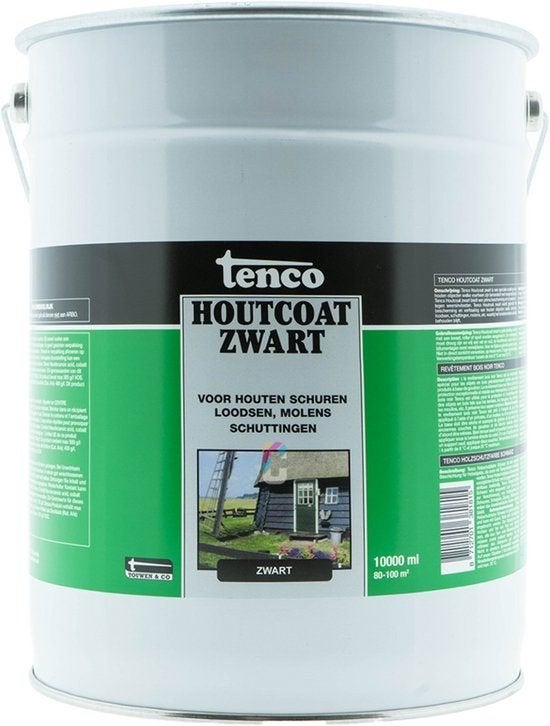 Tenco houtcoat zwart 10 liter, Ophalen, 5 tot 10 liter, Zwart, Nieuw
