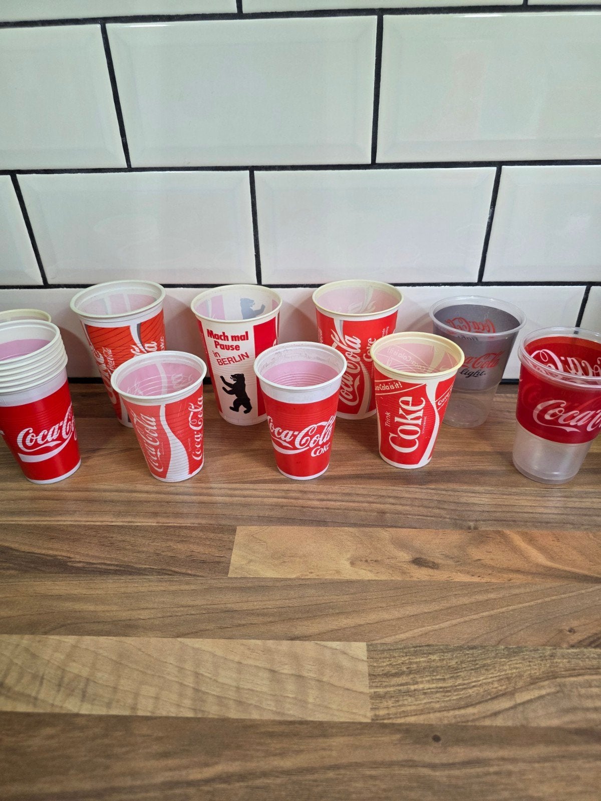 Vintage Coca-Cola plastic bekers - diverse uitvoeringen, Ophalen of Verzenden, Gebruikt