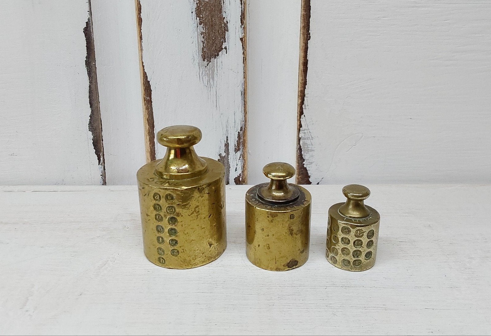 3 koperen gewichtjes, Antiek en Kunst, Ophalen of Verzenden