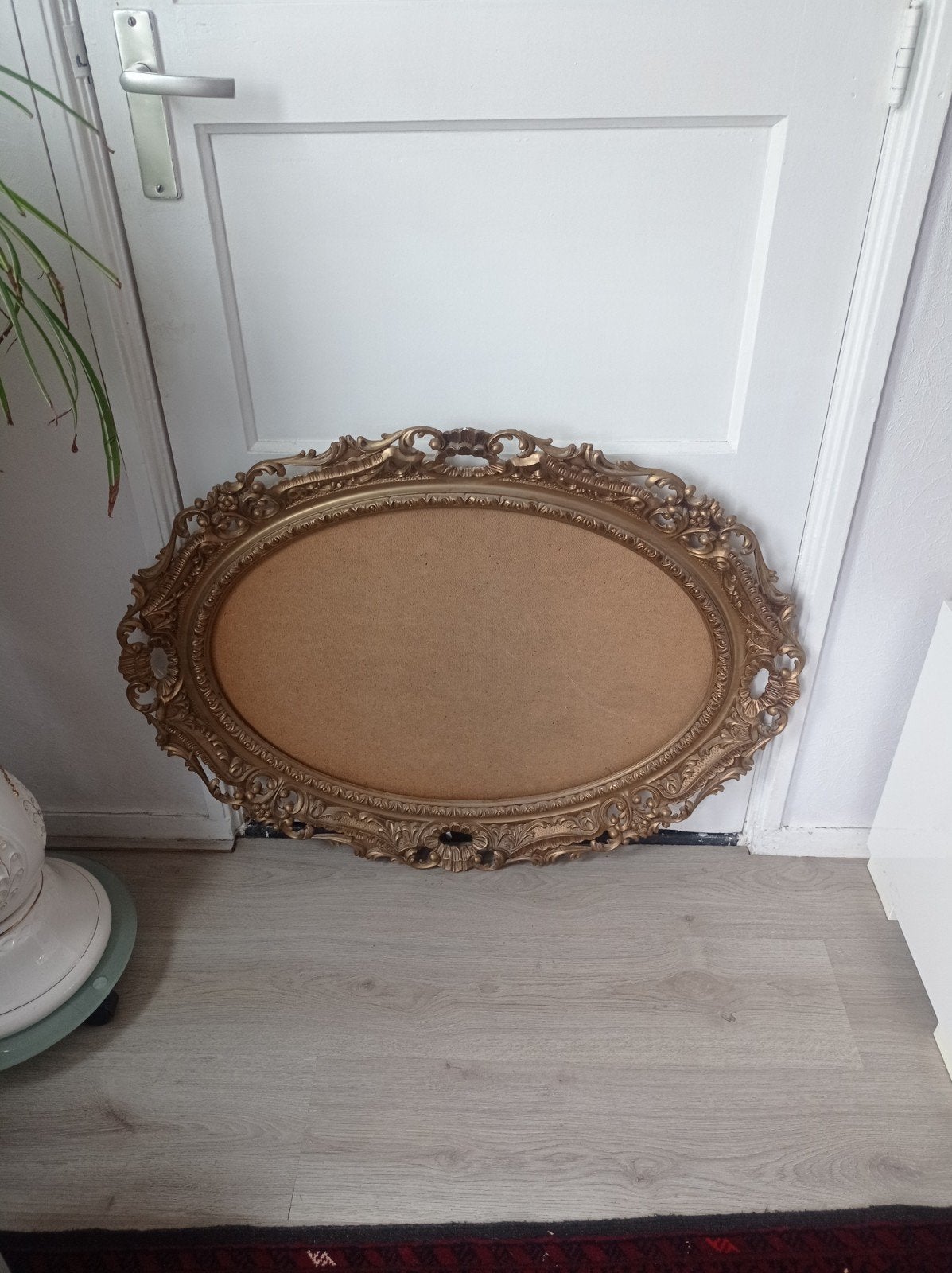 Vintage hard kunststof lijst - Goudkleurig ovaal, Huis en Inrichting, Woonaccessoires | Lijsten, Ophalen of Verzenden