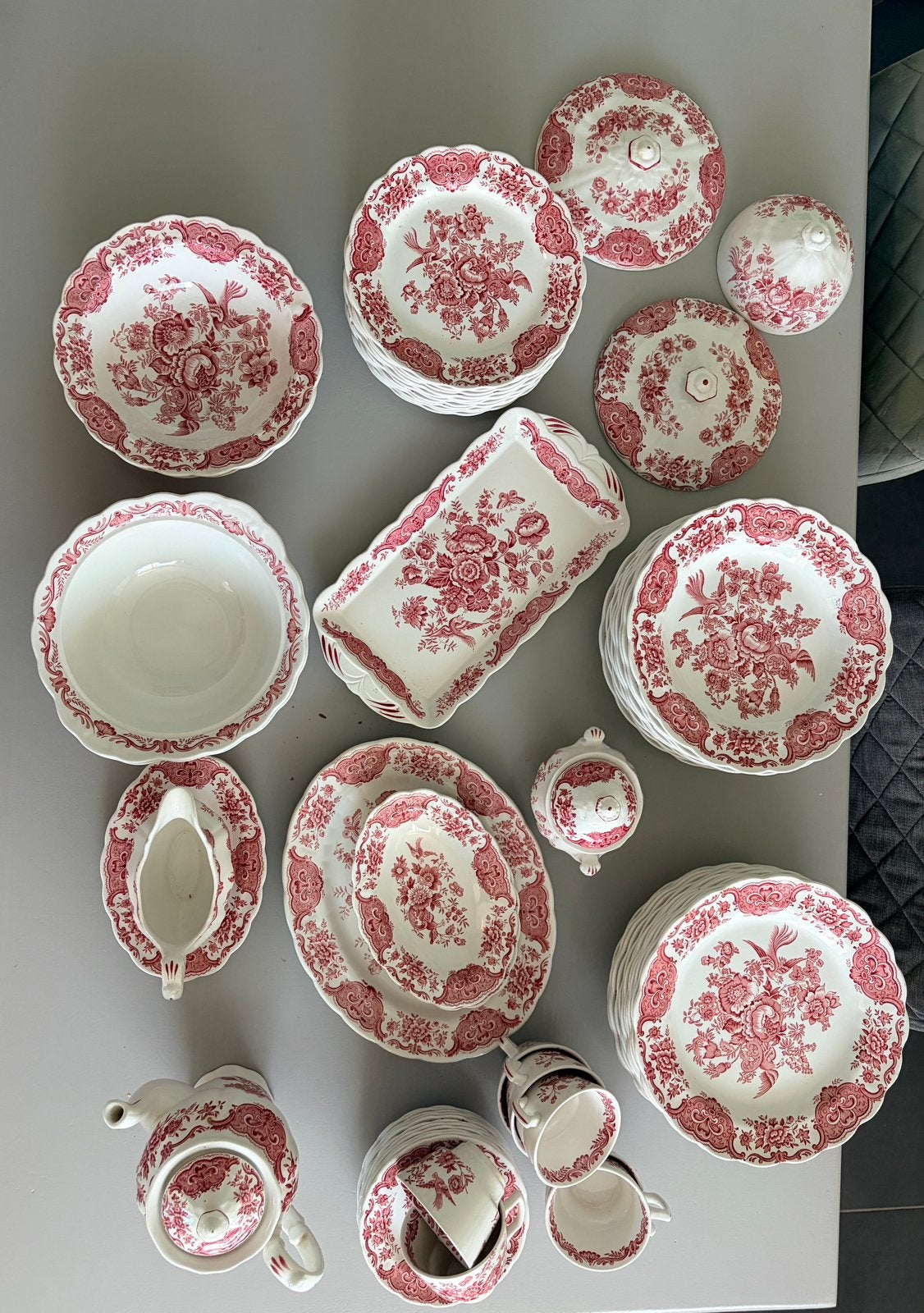 Ridgway “Windsor” Engels servies rood/wit, Ophalen