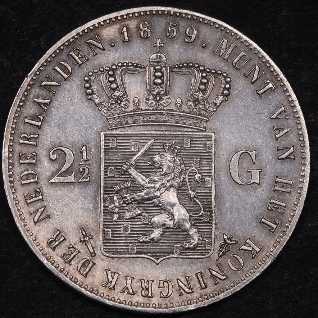 Rijksdaalder 1859. Pr/Unc. (P), Postzegels en Munten, Munten | Nederland, Koning Willem III, Zilver, Ophalen of Verzenden, Losse munt