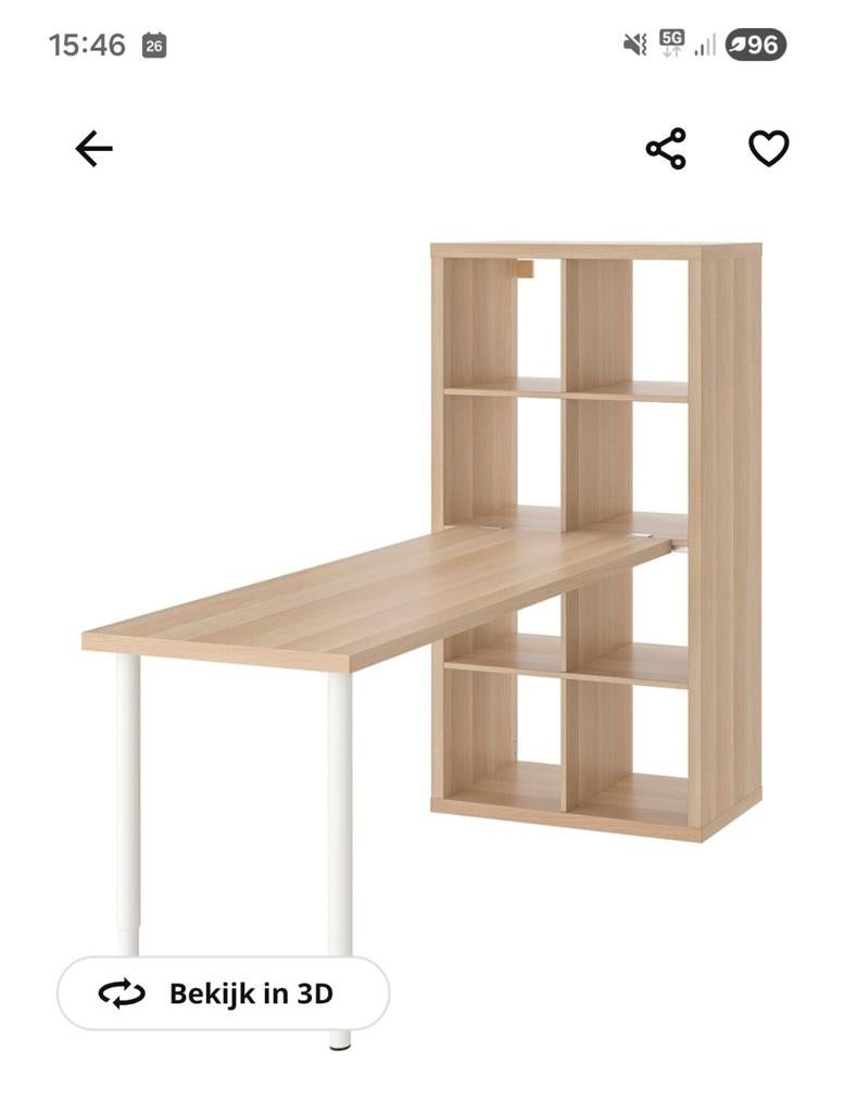 Kallax / Lagkapten Bureau-kast combinatie, Ophalen