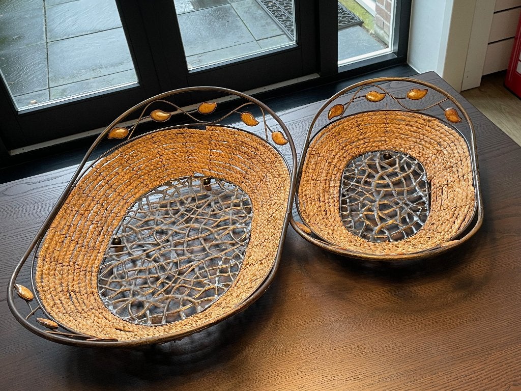Zware Kwaliteit Centerpiece Decoratieschalen – (Set van 2), Huis en Inrichting, Mand, Ophalen of Verzenden, Zo goed als nieuw