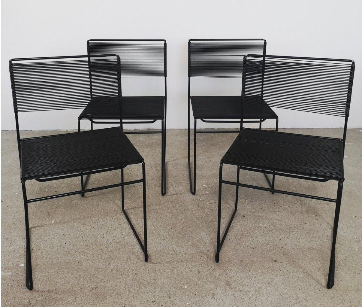 4 Spaghetti stoelen van het merk Alias Giandomenico Belotti., Ophalen, Kunststof, Zwart, Zo goed als nieuw