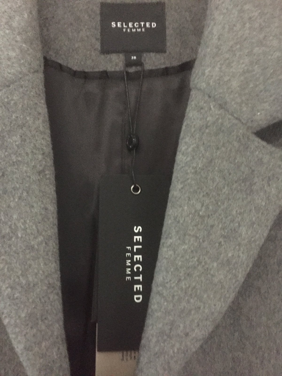 Nieuw, Selected Femme wollen jas, 38, Ophalen of Verzenden, Nieuw, Maat 38/40 (M), Grijs