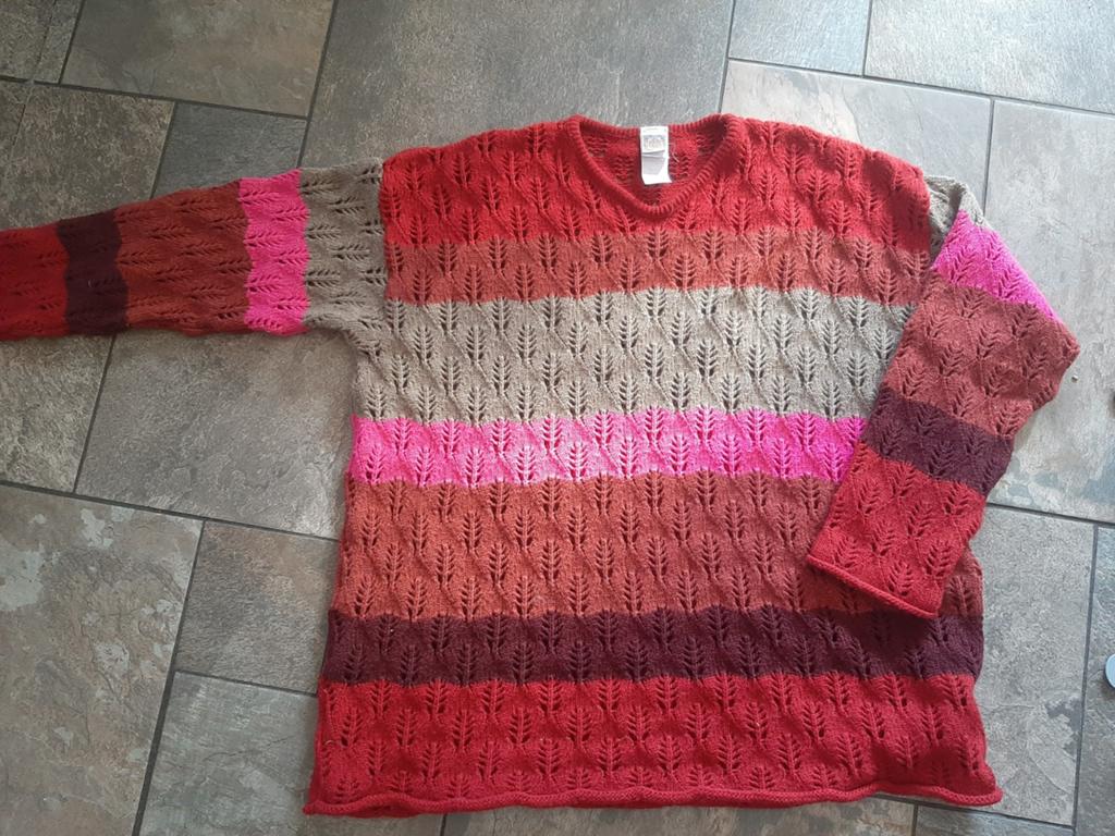 Oilily trui heel goed jacquard rood roze bruin Acryl xxxl, Oilily, Maat 46/48 (XL) of groter, Ophalen of Verzenden, Zo goed als nieuw