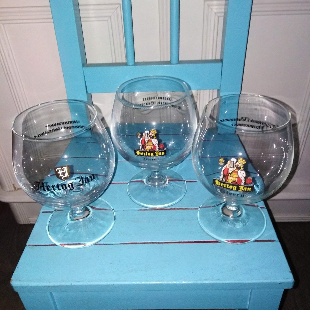 Hertog Jan glazen 3 stuks, Verzamelen, Biermerken, Ophalen, Gebruikt, Glas of Glazen, Hertog Jan