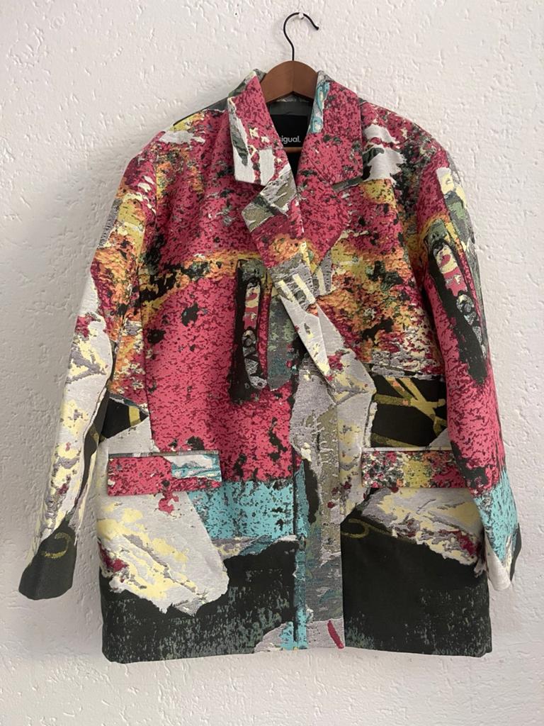 Desigual tussenjas oversized jacquard 42t/m48, Desigual, Ophalen of Verzenden, Nieuw, Blauw