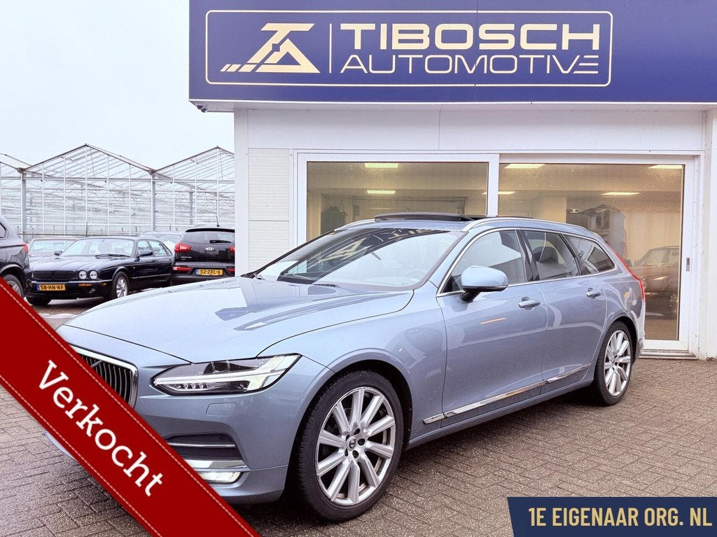 Volvo V90 D3 INSCRIPTION Panorama ventilatie massage leder, Auto's, Volvo, 4 cilinders, Blauw, 1598 kg, Diesel